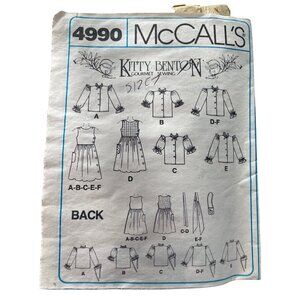 Vintage McCalls 4990 Kitty Benton Sewing Pattern Size 7 Girls Dresses Tops UNCUT